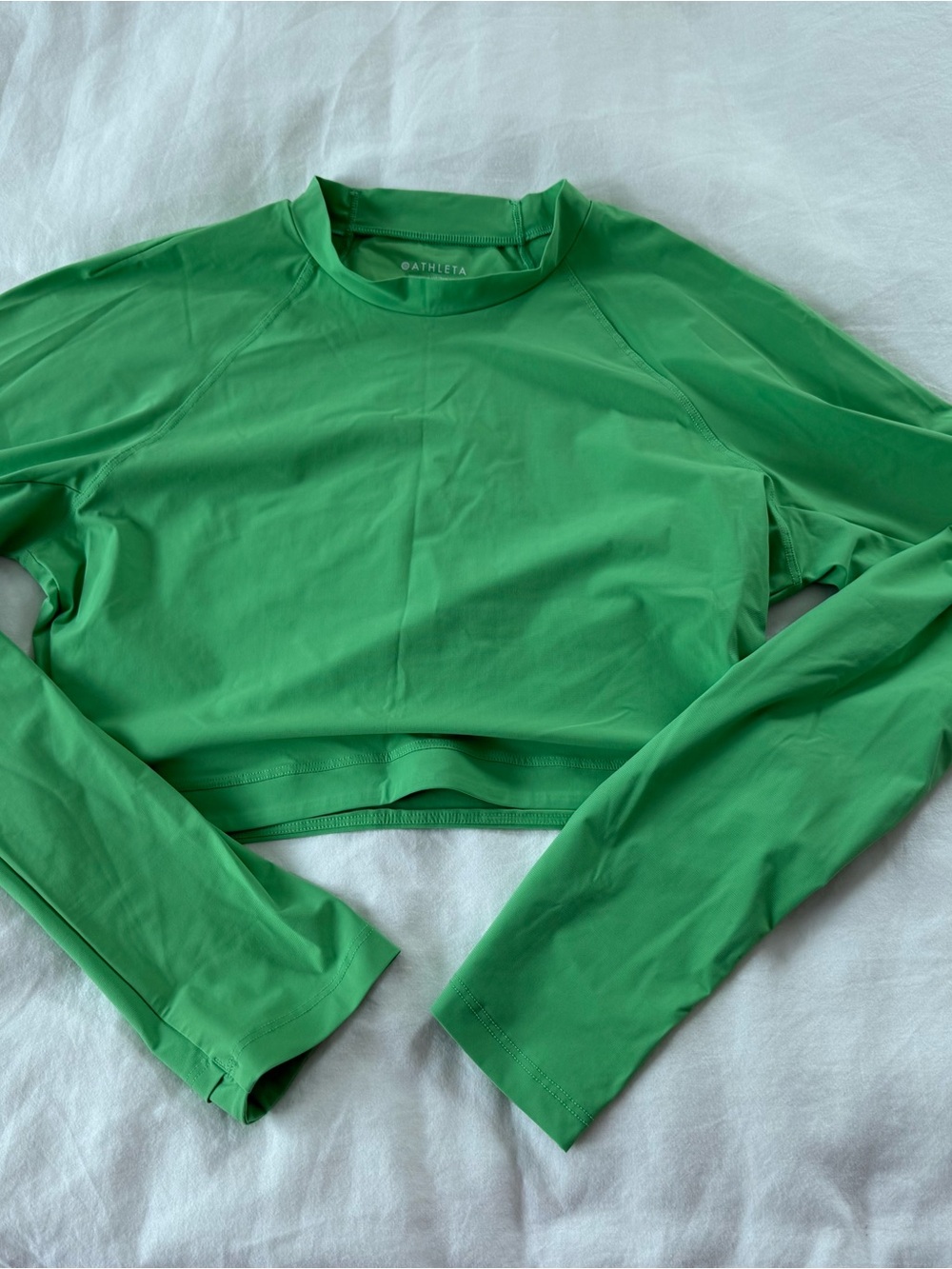 Athleta Slim Crewneck Crop Top in Vibrant Green
